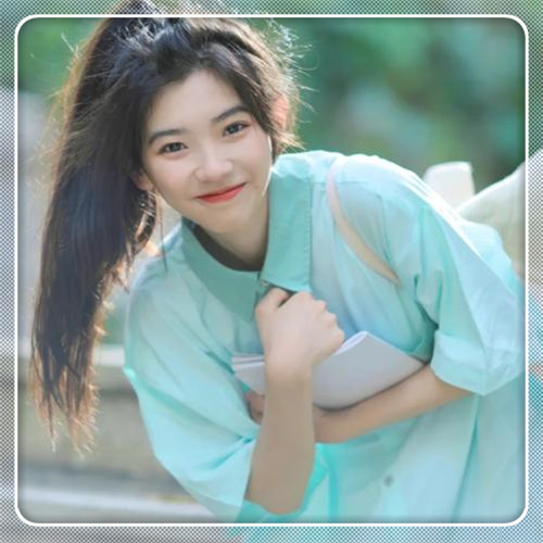 边框女生头像图片