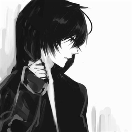 男生黑白头像图片