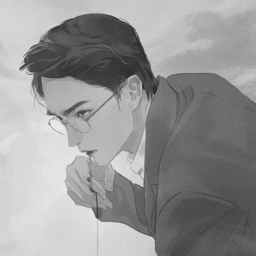 男生黑白头像图片