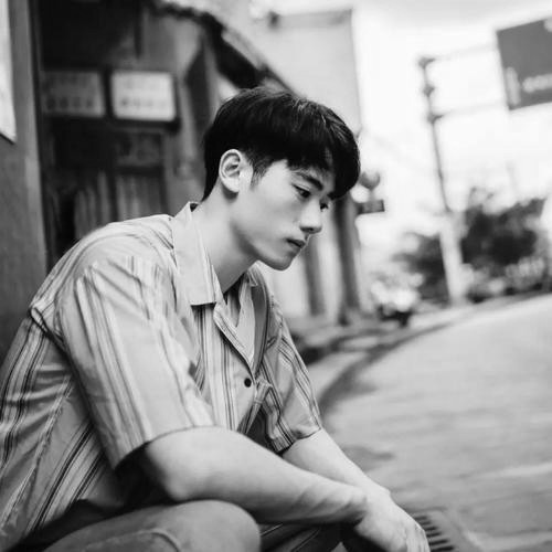 男生黑白头像图片