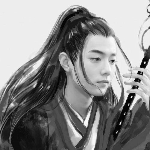 男生黑白头像图片