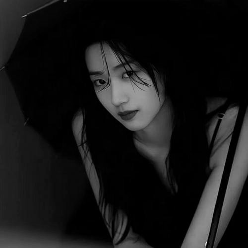 美女黑白头像图片