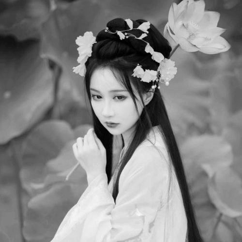 美女黑白头像图片