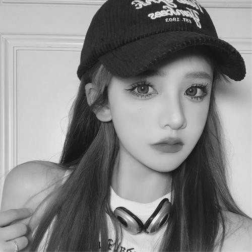 美女黑白头像图片