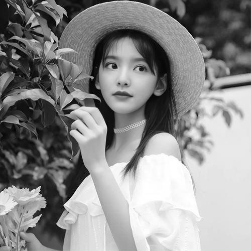 美女黑白头像图片