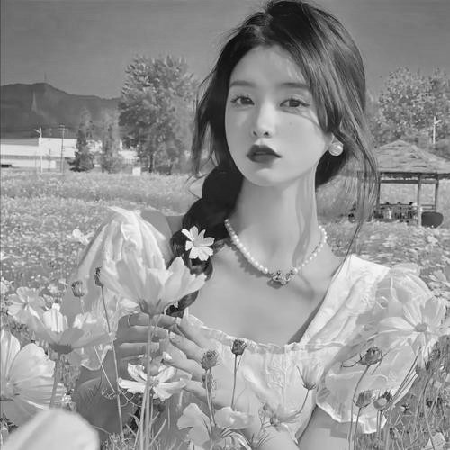 美女黑白头像图片