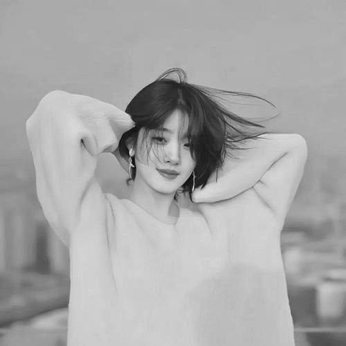美女黑白头像图片