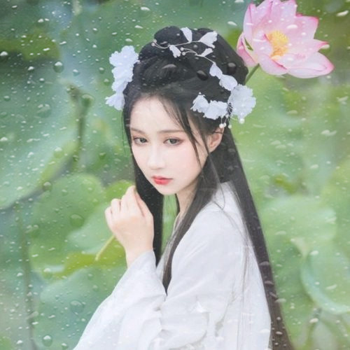 玻璃水珠唯美女生头像图片