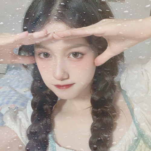 玻璃水珠唯美女生头像图片