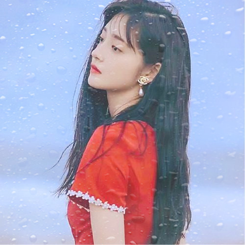 玻璃水珠唯美女生头像图片
