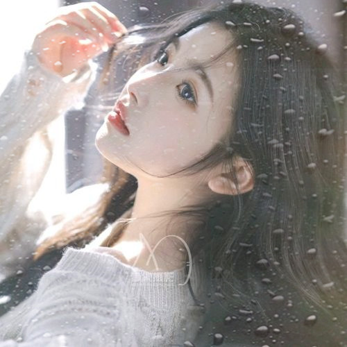 玻璃水珠唯美女生头像图片