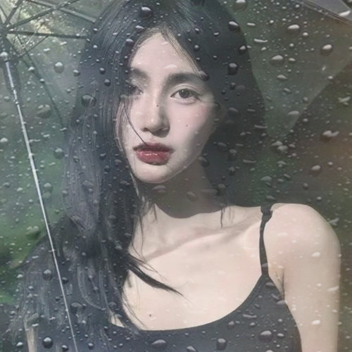 玻璃水珠唯美女生头像图片