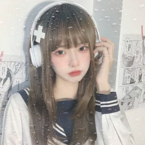 玻璃水珠唯美女生头像图片