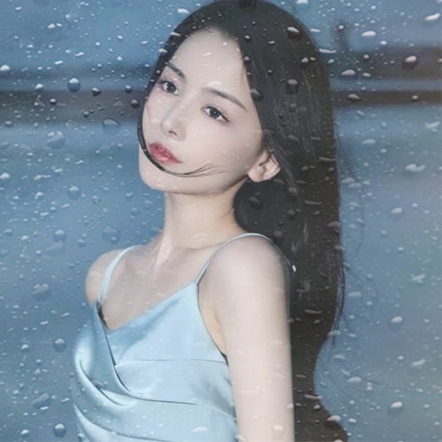 玻璃水珠唯美女生头像图片