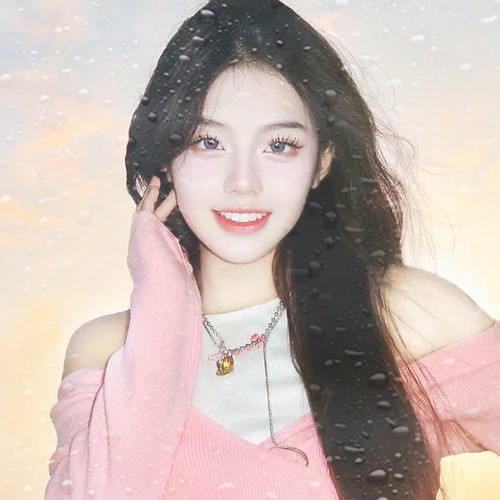 玻璃水珠唯美女生头像图片