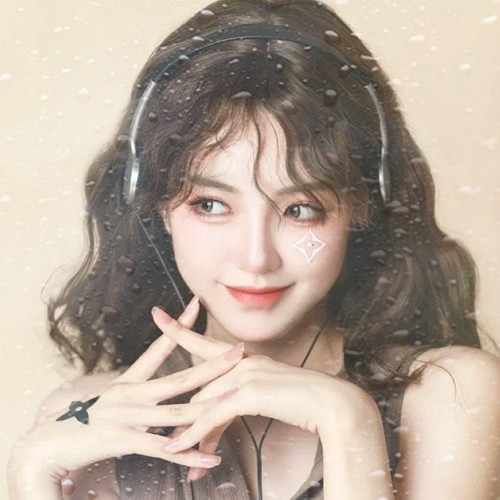玻璃水珠唯美女生头像图片