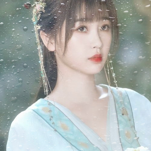 玻璃水珠唯美女生头像图片