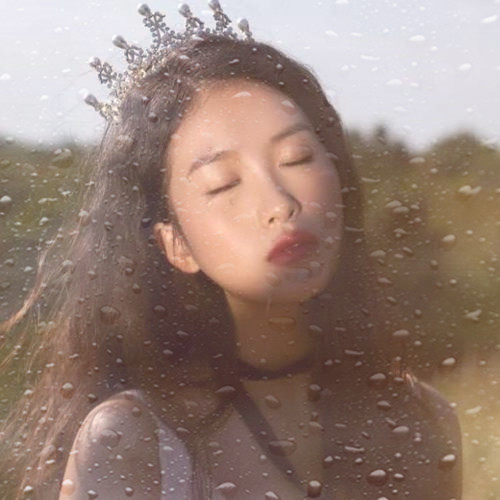 玻璃水珠唯美女生头像图片