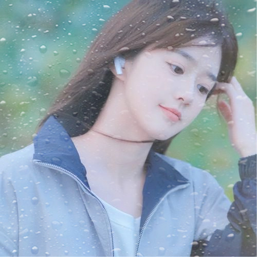 玻璃水珠唯美女生头像图片