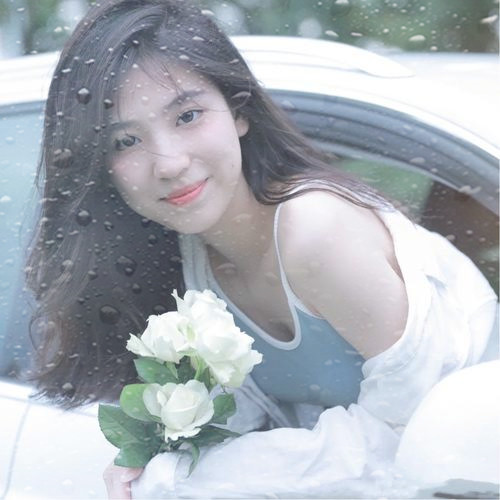 玻璃水珠唯美女生头像图片