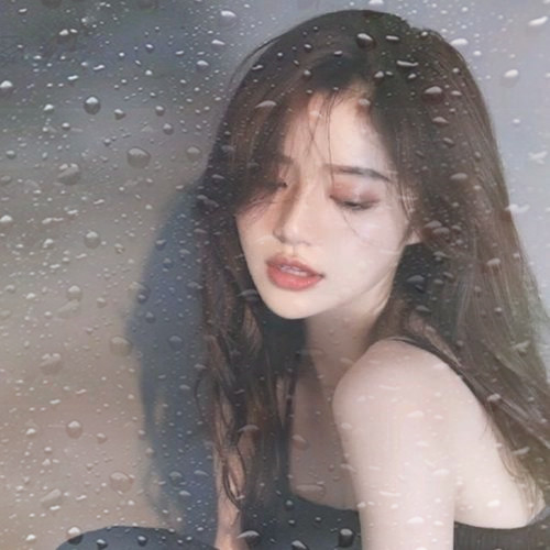 玻璃水珠唯美女生头像图片