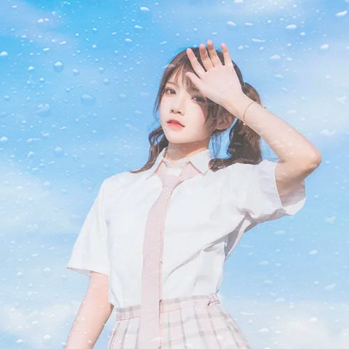 玻璃水珠唯美女生头像图片