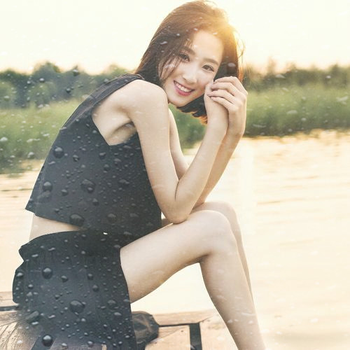 玻璃水珠唯美女生头像图片