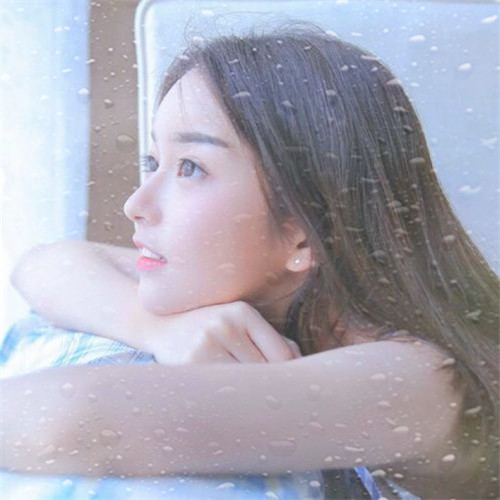 玻璃水珠唯美女生头像图片