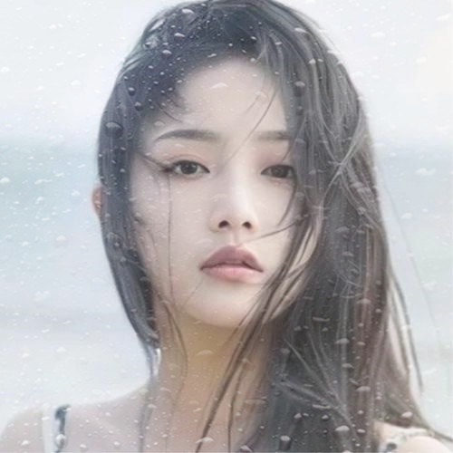 玻璃水珠唯美女生头像图片