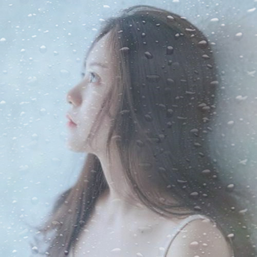 玻璃水珠唯美女生头像图片