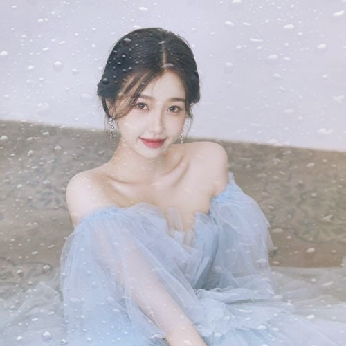 玻璃水珠唯美女生头像图片