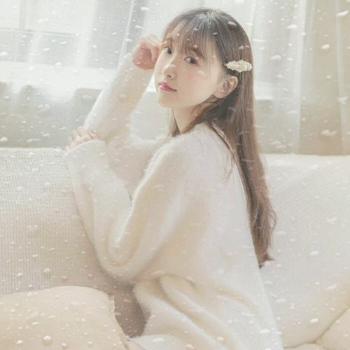 玻璃水珠唯美女生头像图片