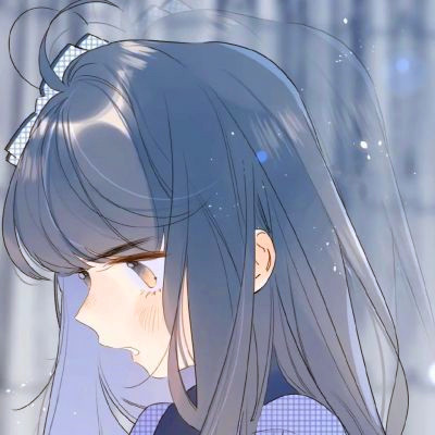 治愈系蓝色风格女生头像图片
