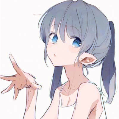 治愈系蓝色风格女生头像图片