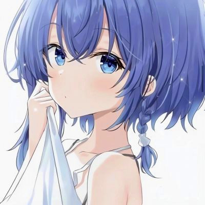 治愈系蓝色风格女生头像图片