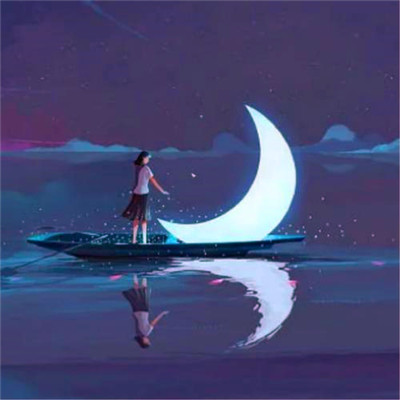 治愈系蓝色风格女生头像图片
