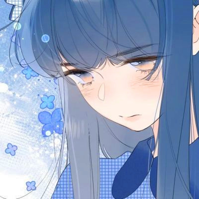 治愈系蓝色风格女生头像图片