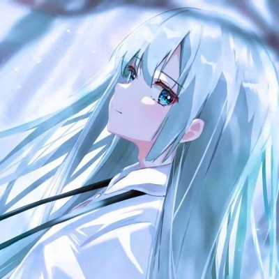 治愈系蓝色风格女生头像图片