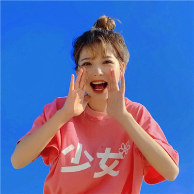 治愈系蓝色风格女生头像图片