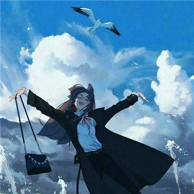 治愈系蓝色风格女生头像图片