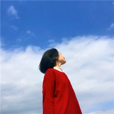 治愈系蓝色风格女生头像图片