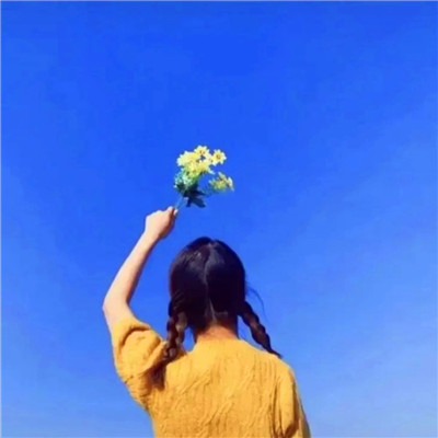 治愈系蓝色风格女生头像图片