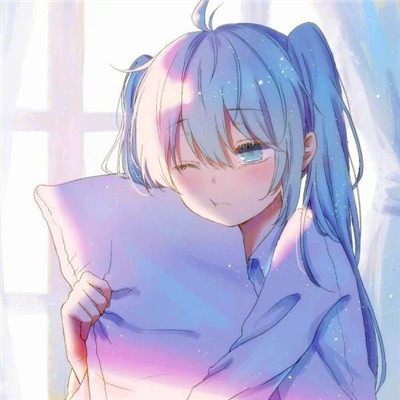 治愈系蓝色风格女生头像图片