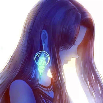 治愈系蓝色风格女生头像图片