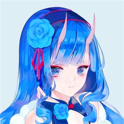 治愈系蓝色风格女生头像图片
