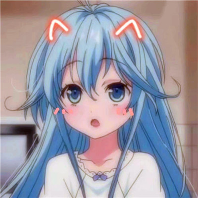 治愈系蓝色风格女生头像图片