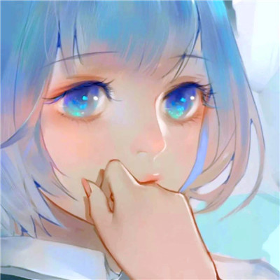 治愈系蓝色风格女生头像图片