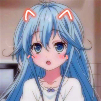 治愈系蓝色风格女生头像图片