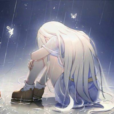 治愈系蓝色风格女生头像图片