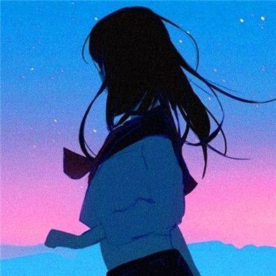 治愈系蓝色风格女生头像图片
